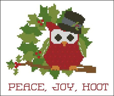 Hooties Collection/Pinoy Stitch ~ Christmas Peace, Joy, Hoot