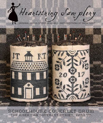 Heartstring Samplery ~ Schoolhouse Coverlet Drum