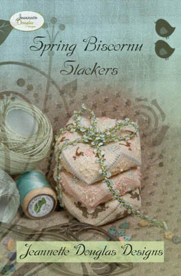 Jeanette Douglas Designs ~ Spring Biscornu Stackers w/embs.