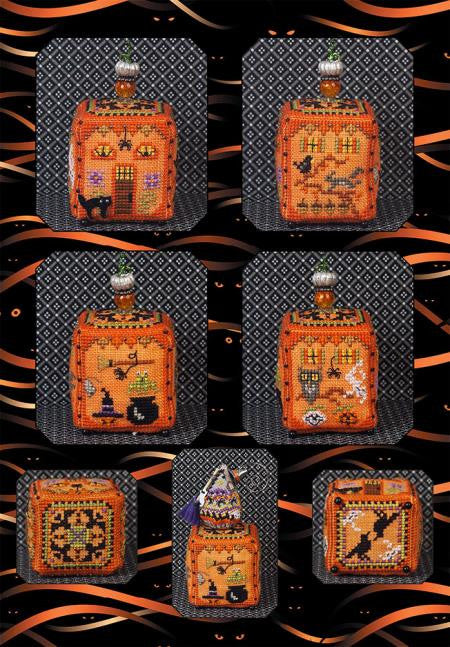 Just Nan ~ Witchy Pumpkin Cottage w/embs.