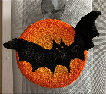Kathy Barrick ~ Halloween Bat Punchneedle