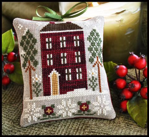Little House Needleworks ~ Red House In Winter