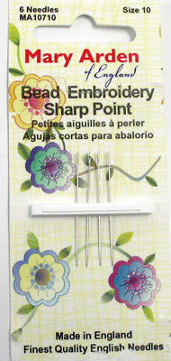 Mary Arden Needles ~ Bead Embroidery Size 10 ~ 4pk
