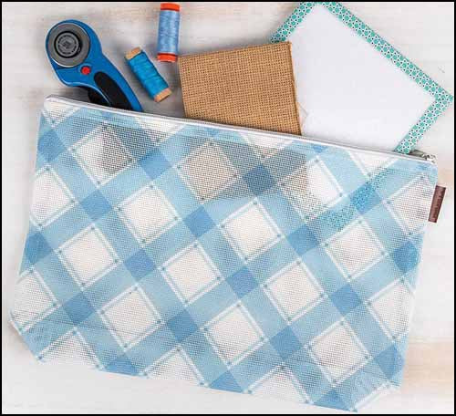 Plaid Mesh Bag - Blueberry ~ Limited # in-stock!