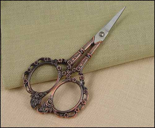 4 1/2" Copper Victorian Floral Scissors ~ So pretty!