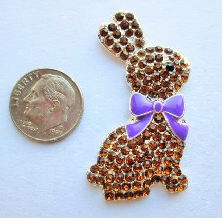 Needle Minder ~ Chocolate Bunny w/Purple Bow