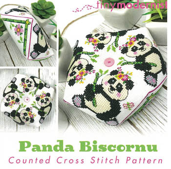 Tiny Modernist ~ Panda Biscornu
