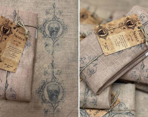 The Primitive Hare ~ 30 ct Fancy Skulls Linen   *LIMITED # AVAILABLE!