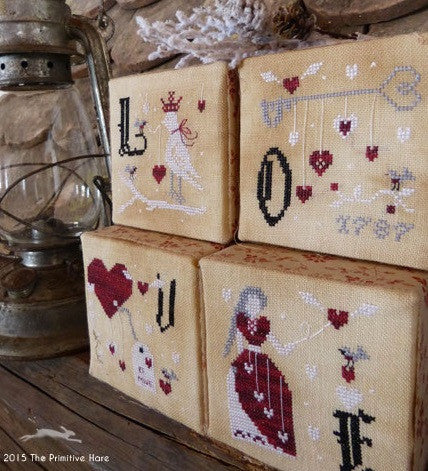 The Primitive Hare ~ Love Cubes:  St. Valentine's Ornaments