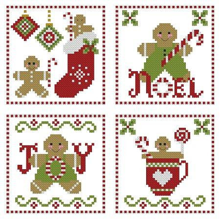 Plum Pudding Needleart ~ Gingerbread & Candy Canes