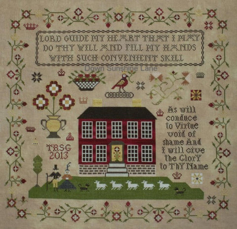 Plum Street Samplers ~ Crowned Bird Sampler