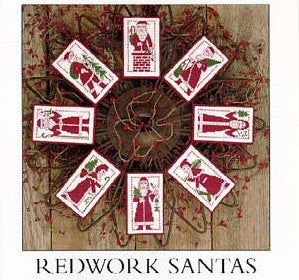 Prairie Schooler ~ Redwork Santas (REPRINT)