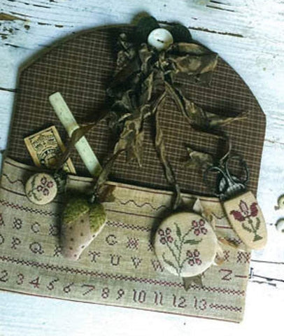 Stacy Nash Primitives ~ Redwork Stitching Pocket & Chatelaine