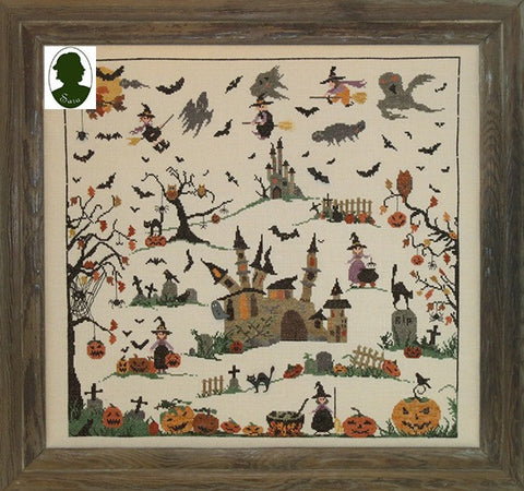 Sara Guermani ~ Halloween w/hand-painted wood buttons