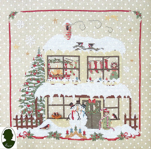 Sara Guermani ~ Snowman House w/hand-painted wood buttons