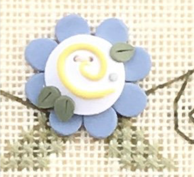 Shepherd's Bush Kits ~ Blue Flower Button w/free chart