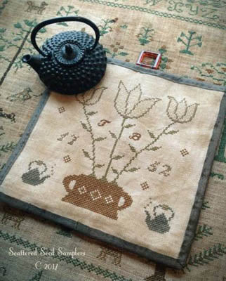 Scattered Seeds Samplers ~ Tea Time Kettle Mat