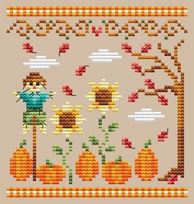 Shannon Christine Designs ~ Pumpkin Patch (see set of 3 stitched together!!)