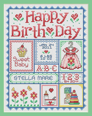 Sue Hillis Designs ~ Happy Birth Day for Girls
