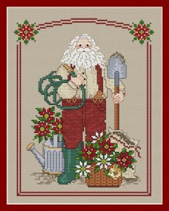 Sue Hillis Designs ~ Poinsettia Santa wcharm