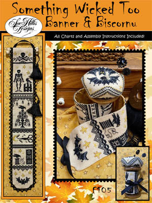 Sue Hillis Designs ~ Something Wicked Too, Banner & Biscornu