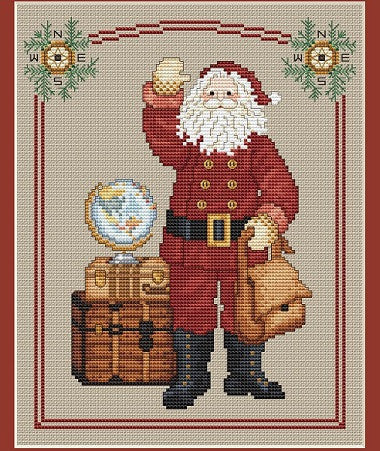 Sue Hillis Designs ~ Traveling Santa