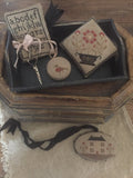Stacy Nash Primitives ~ Farmhouse Sampler Pinkeep, Pin Disk, Scissor Fob & Needle Book