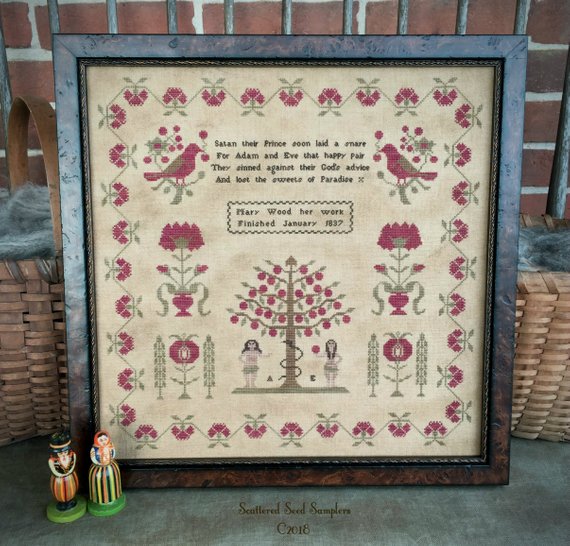 Scattered Seeds Samplers ~ Mary Wood 1837