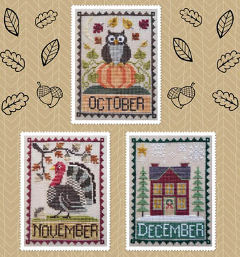 Waxing Moon Designs ~ Monthly Trios - October, November, December