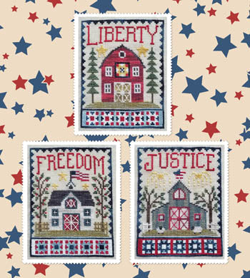 Waxing Moon Designs ~ Patriotic Barn Trio